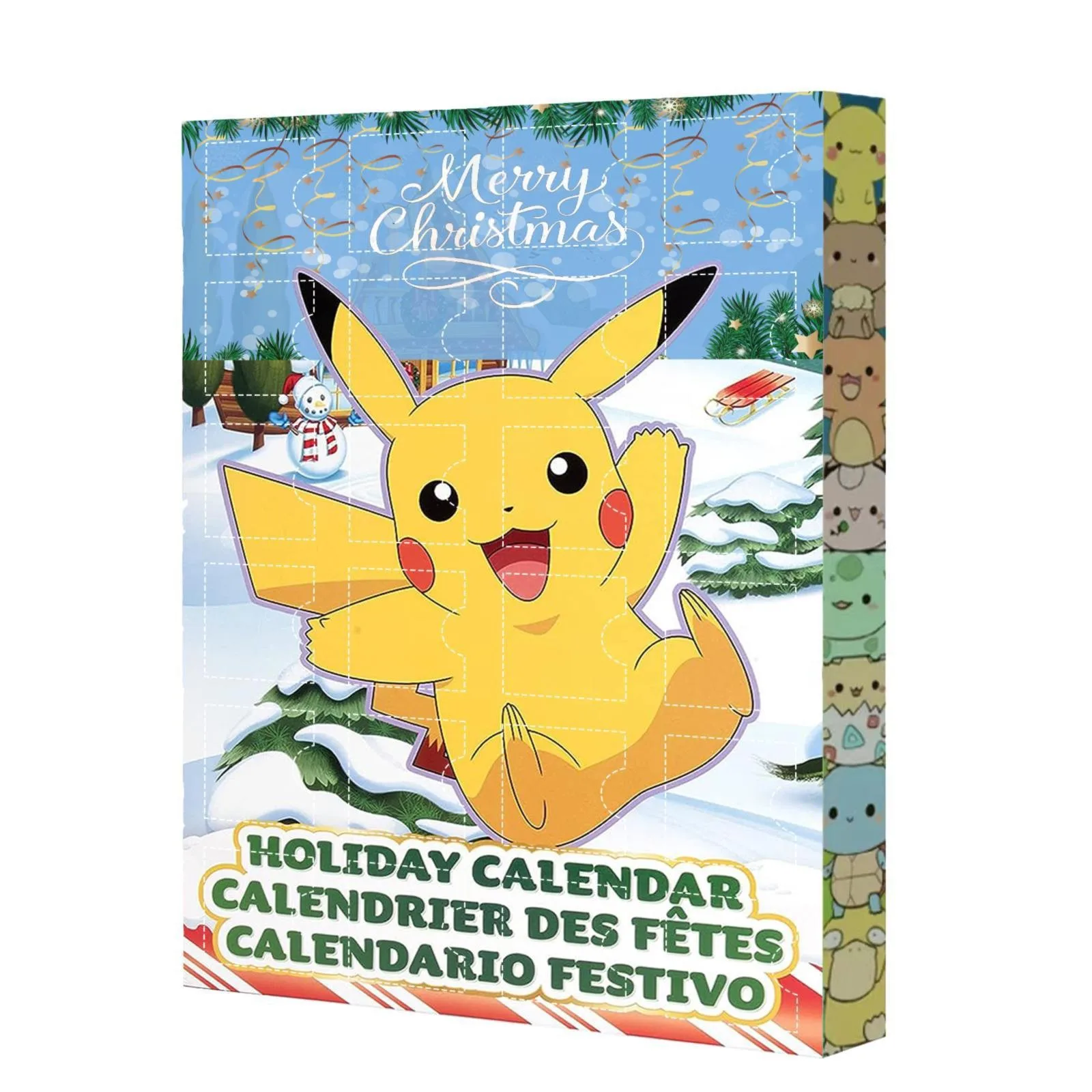 Boîte de calendrier de l'avent de Noël Pokémon pour enfants, figurine d'anime, modèle d'action en PVC, Pikachu et Charizard, cadeau de vacances, 24 pièces par ensemble, 2023