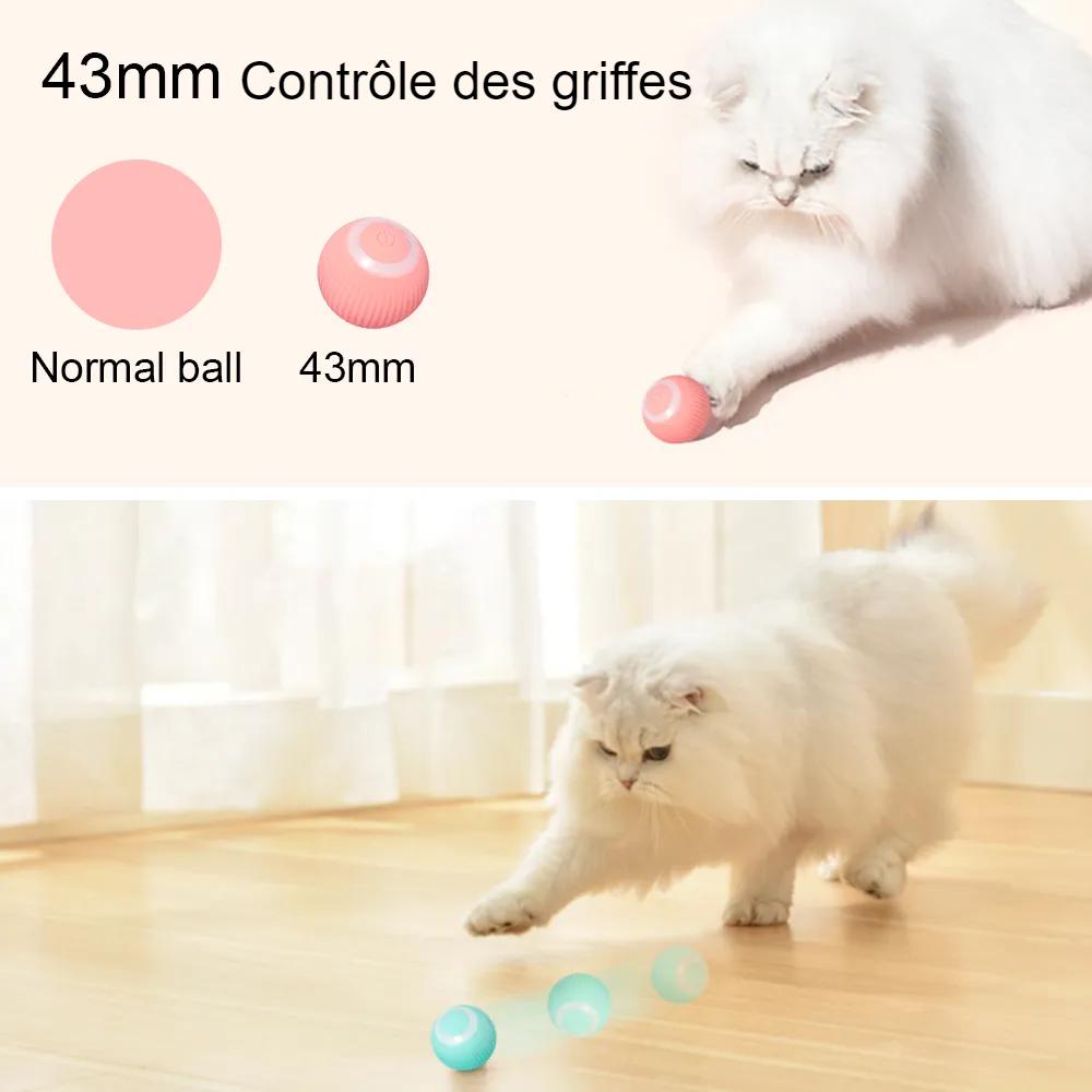 Jouets de balle de chat électrique intelligents, jouets roulants automatiques pour la formation des chats, jouets de chaton auto-mobiles pour le jeu coule d'intérieur